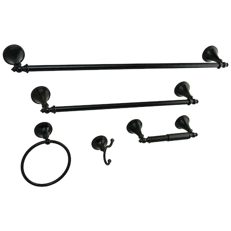 Kingston Brass 5-Piece Bathroom Accessory Set, Oil Rubbed Bronze BAHK1612478ORB
